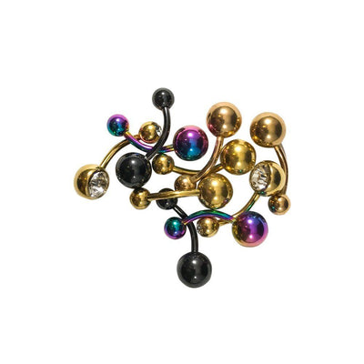 Lot of 10 Belly Button Rings 14G Ion Plated Surgical Steel