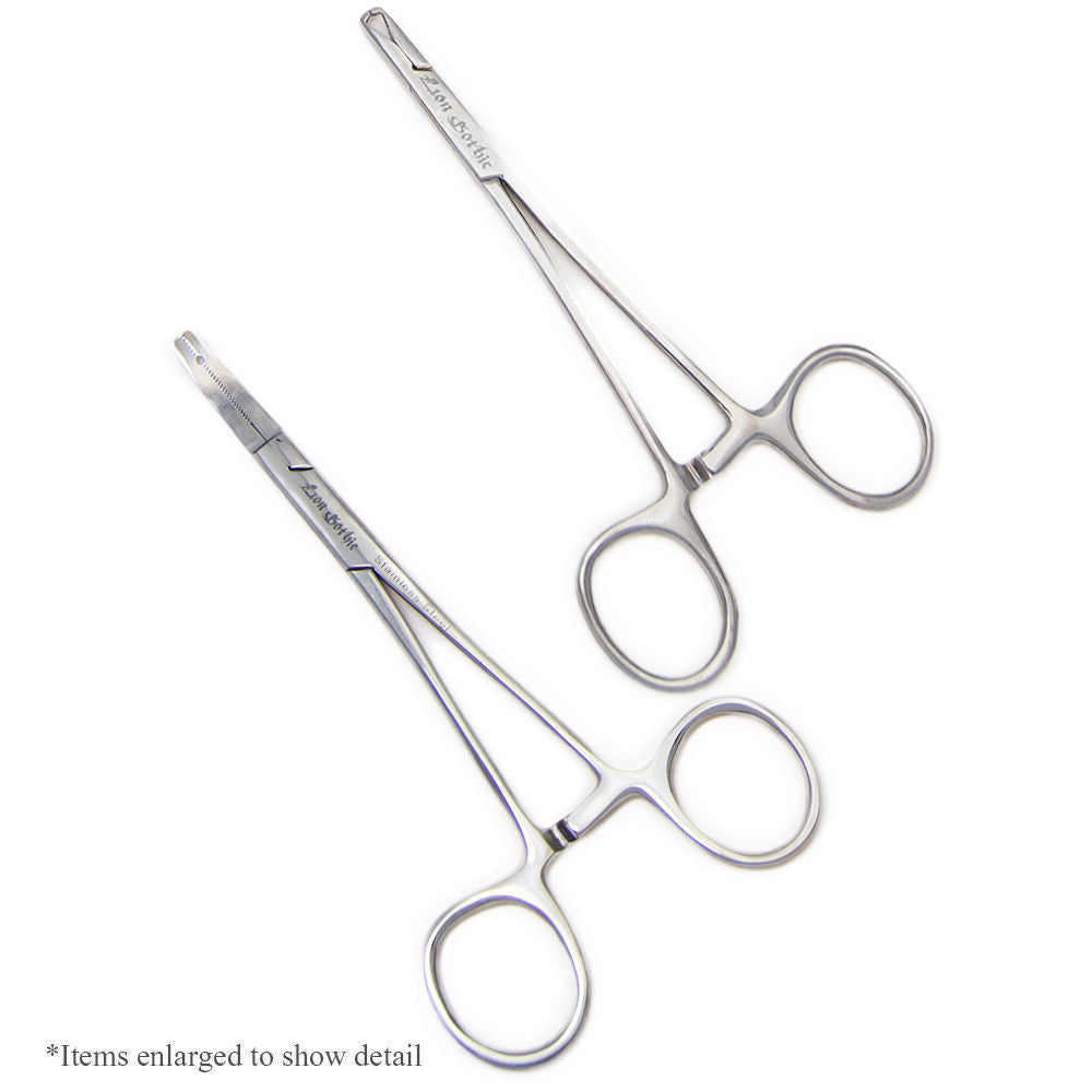 Dermal Piercing and Ring Pliers Kit - 2 Dermal Forceps and 2 Ring Pliers + Pouch