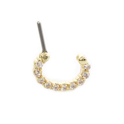 Septum Jewelry with Multiple Clear Cz Gems 16G Gold IP