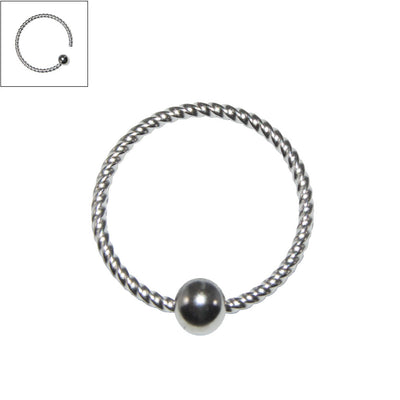 Pair of Captive Rings 20G Rope Design Surgical Steel