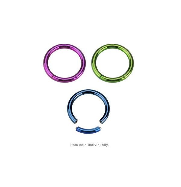 Anodized Titanium over Surgical Steel Seamless Segment Ring Nose Ear Lip Nipple