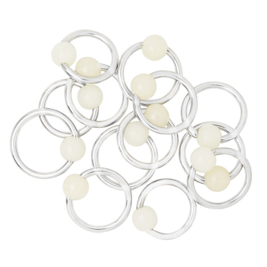 Package of 13 Captive Ring 14G with Glow in the Dark Acrylic Beads