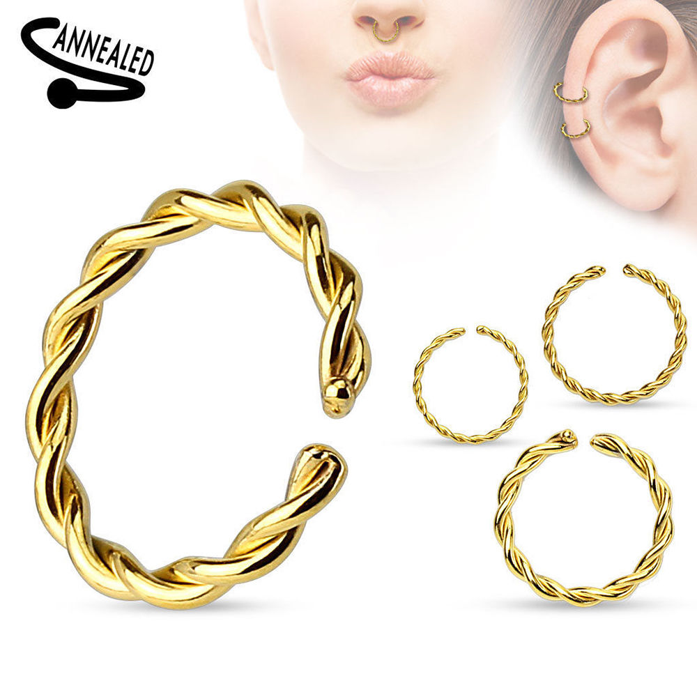 Nose Lip Ear Cartilage Daith Rook Lobe Septum Rings - Annealed - Sold Each