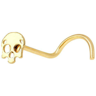 Nose Ring Screw with Skull Design 20 Gauge Surgical Steel