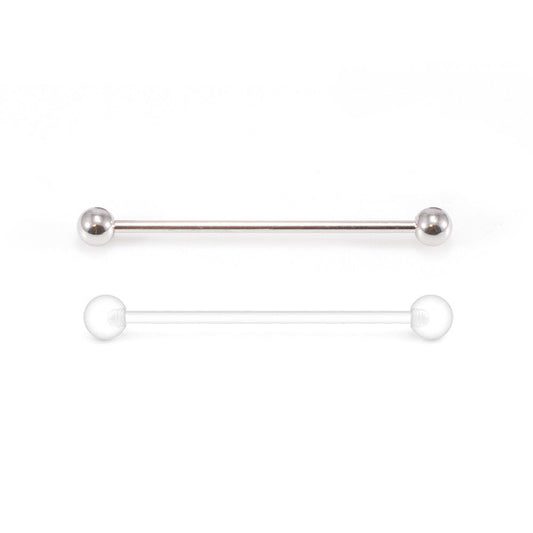 Industrial Barbell and Retainer Pack of 2 Stainless Steel Anodized