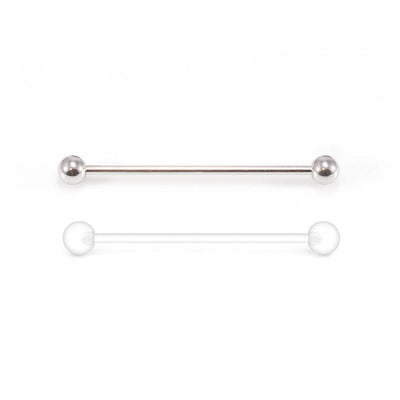 Industrial Barbell and Retainer Pack of 2 Stainless Steel Anodized