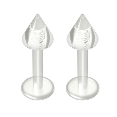 Pair of Bioflex Labret Retainer with spike ends Perfect for Lips Cartilage 16g