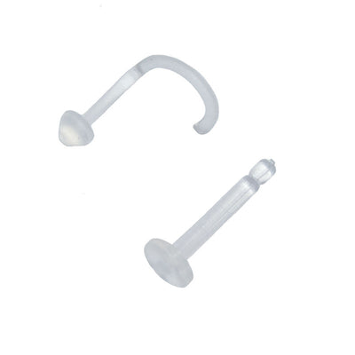 Bendable Acrylic 18ga Nose Piercing Retainer Combo 2 Pieces