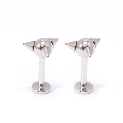Pair of Labret Monroe Jewelry Spike and Ball Design 14G 3/8" 10mm