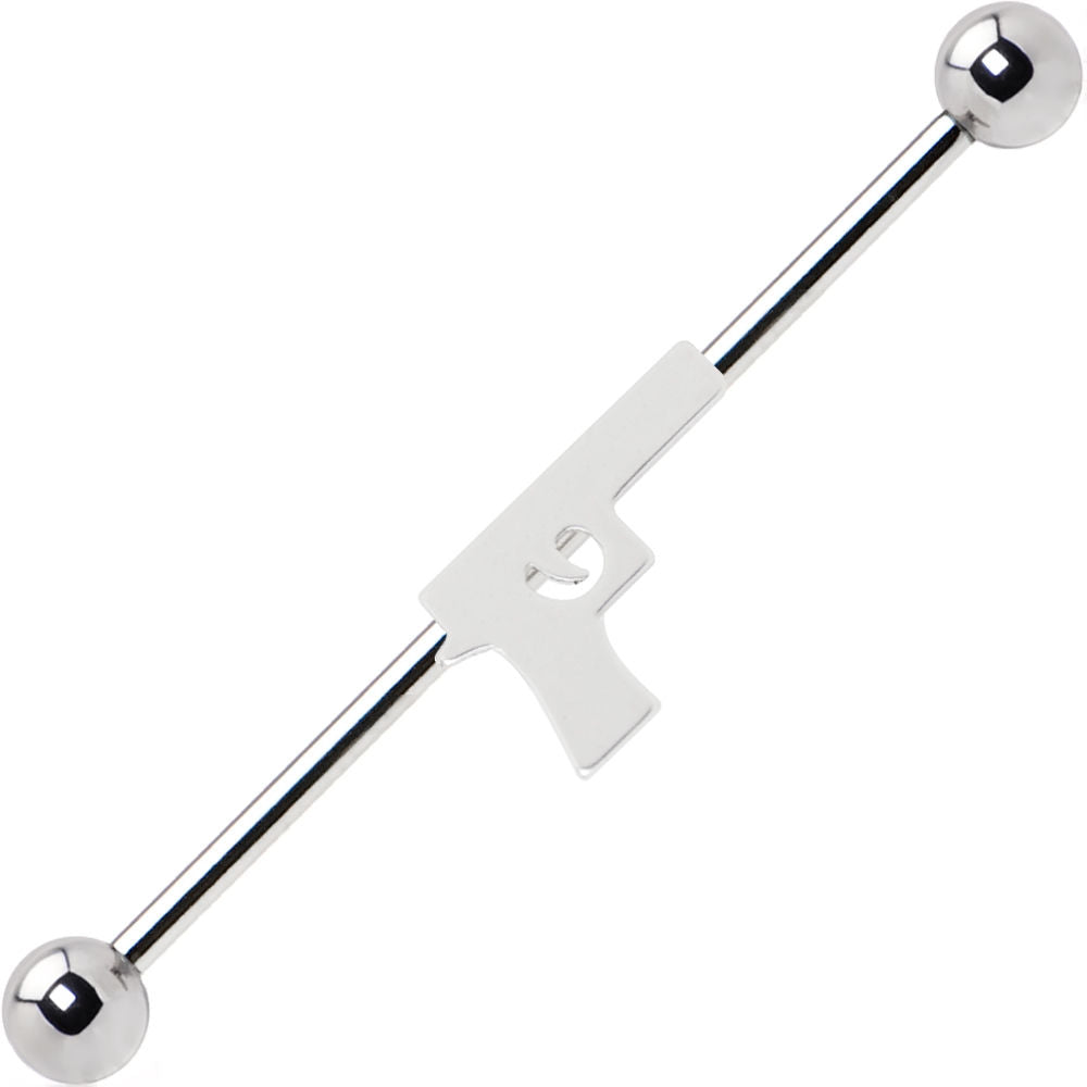 Industrial Piercing Gun Design Barbell - 14ga-1.5" 316L Surgical Steel
