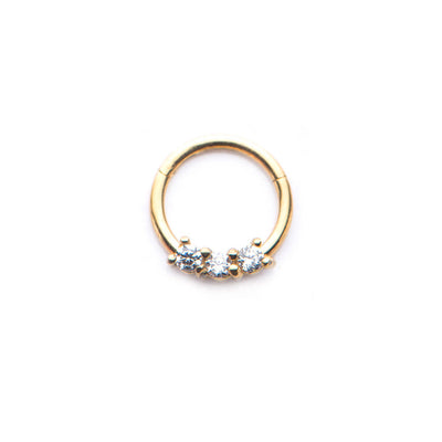 Hinged Hoop Rings 16GA with Clear CZ Gems- Sold Separately