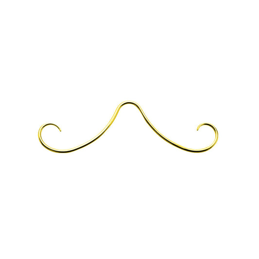 Septum Piercing Curved Mustache Surgical Steel Gold IP Fancy Nose Ring 16G 14G