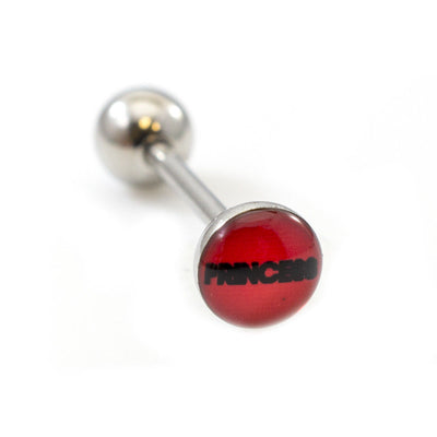 Tongue Barbell with Princess writing Design design 14g