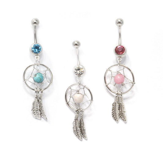 Dreamcatcher Belly Button Ring - 3 Colors Available