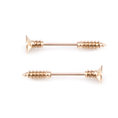Nipple Barbell  Screw Bar Design Stainless Steel 16G