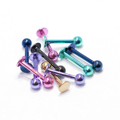 10-Piece Anodized Titanium Studs 16G Labret Monroe Cartilage Studs