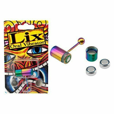 Lix Anodized Steel Multi-Color Vibrating Tongue Ring 14G