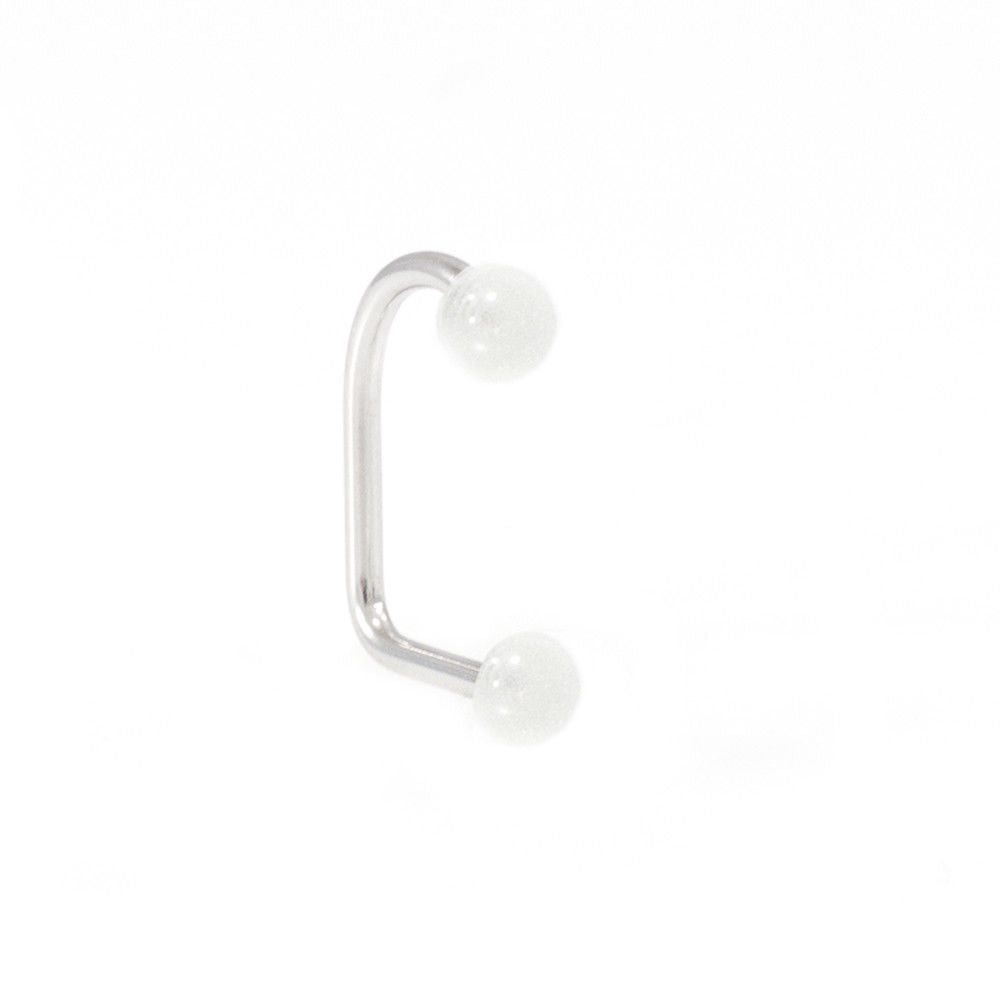 Lippy Loop Surgical Steel Lip Ring with Glow in Dark  Ball 16G