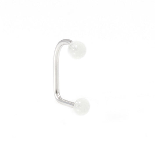 Lippy Loop Surgical Steel Lip Ring with Glow in Dark  Ball 16G