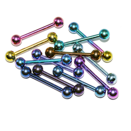 Solid Titanium Piercing Barbells 14G - Perfect for Tongue and Nipple Piercings