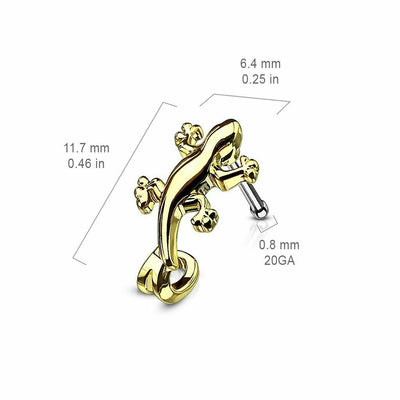 Nose Bone Stud Gecko Nose Crawler Surgical Steel 20ga- Sold Each