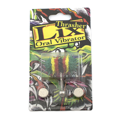 Lix Silicone Spikes Vibrator Tongue Ring Rasta Colors 14G