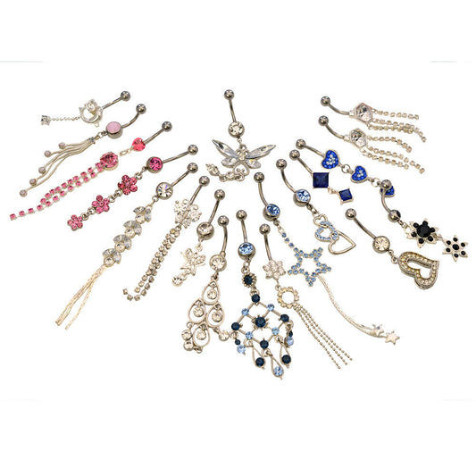 Pack of 20 Randomly Pick Fancy Dangle Belly Button Ring 316l Surgical Steel 14ga