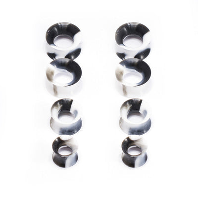 Pair of Marble Design Thin Silicone Flexible Ear Plugs