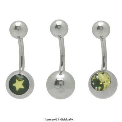 Star and Yin Yang Logo Belly Ring