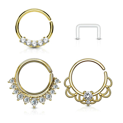 4 Pack Circle Bendable Nose Septum and Ear Cartilage Hoops Free Clear Retainer