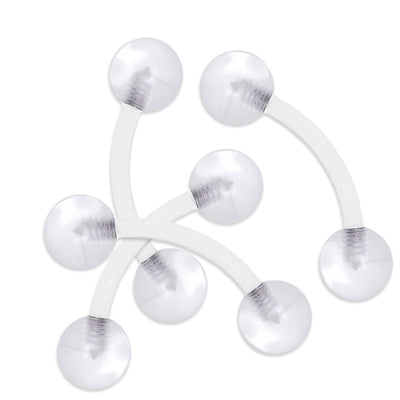 Eyebrow Ring Retainer 4pcs Clear Bioflex Curved Barbell Daith Rook Piercing 16G