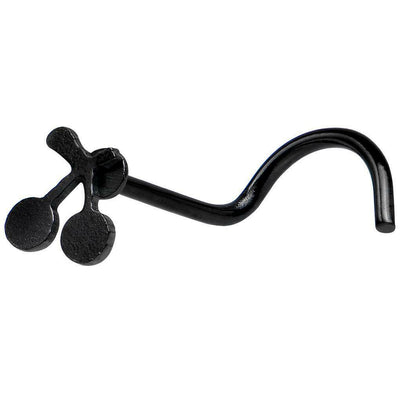 Nose Ring Screw with Cherry Design 20 Gauge Surgical Steel