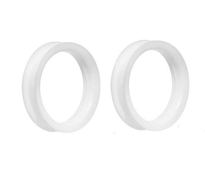 Pair of Large Gauge Ultra Soft Silicone Flexible Double Flat Flared Tunnel