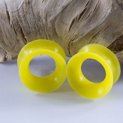 Pair of Soft Thin Yellow Silicone Flexible Tunnels