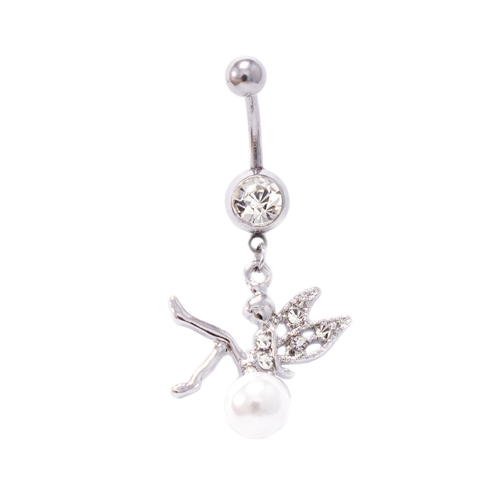 BodyJewelryOnline Fairy Design Dangle Belly Button Ring Navel for Women