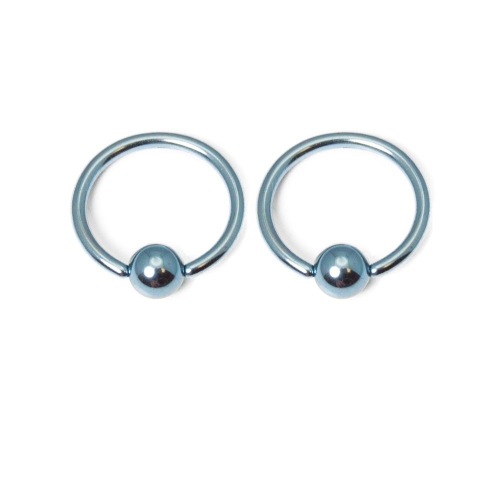 Anodized Titanium 16G Captive Bead Ring - Sold in pairs