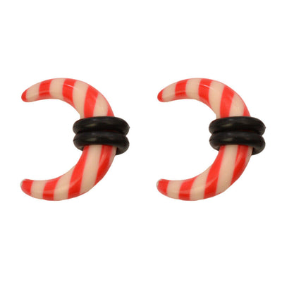 Pair of Acrylic Bull Horn Spiral Taper Gauge Stretching Kit Ear Tunnel Plug