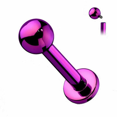 Internally Threaded Implant Grade 23 Titanium Labret for Monroe, Cartilage 16ga