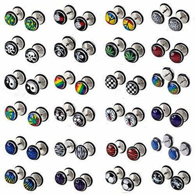 Wholesale Faux Cheater Illusion Ear Plugs Pair with Random Logos No Duplicates