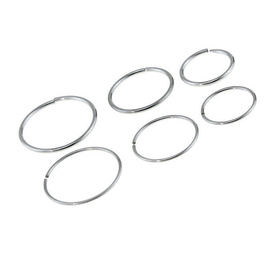 Package of 6 Gold IP or Surgical  Nose Ring or Cartilage Hoop 3 (20G) and 3 (22G