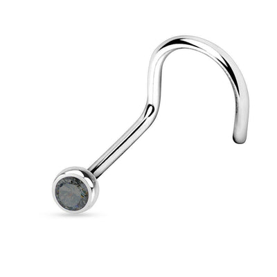 Nose Screw Ring Press Fit Bezel Setting Surgical Steel 18G 20G 22G