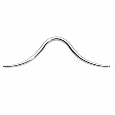 Septum Curved Mustache Ring Piercing Silver or Black IP Surgical Steel 16G 14G