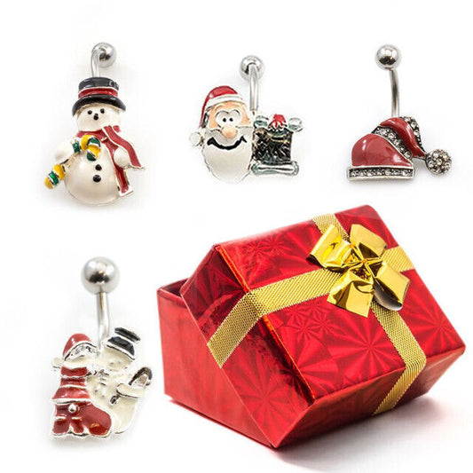 Pack of 4 Holiday Belly Button Rings with Gift Box #10