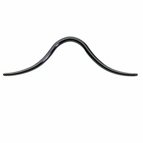 Septum Curved Mustache Ring Piercing Silver or Black IP Surgical Steel 16G 14G