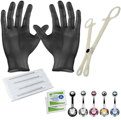 Professional Piercing Kit Multicolor Steel 14G Body Piercing Set 13 Pcs