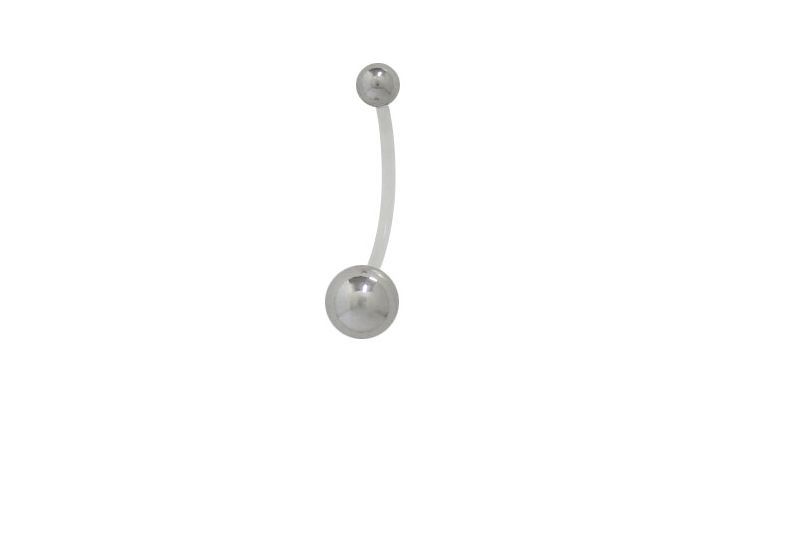 14ga Maternity Belly Ring with Surgical Steel Beads