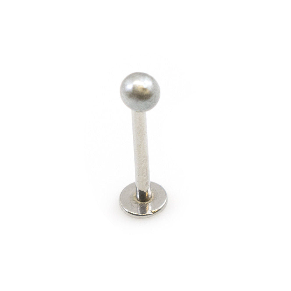 Labret Jewelry with Faux Synthetic Pearl 16g