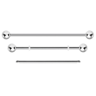 Industrial Barbell Sun Moon Charm 14ga Cartilage 316L Surgical Steel + Extra Bar