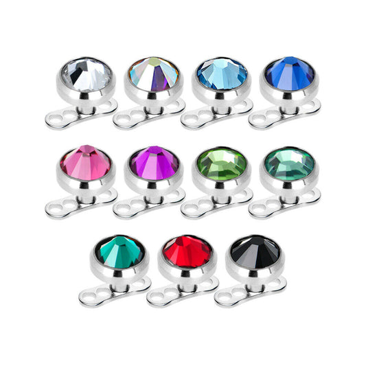 Dermal Top and Anchor pack of 22 with Cubic Zirconia 11 colors
