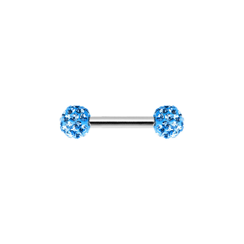 Pair of Nipple Ring Body Jewelry Barbells Round Ferido Ball 16G Barbell